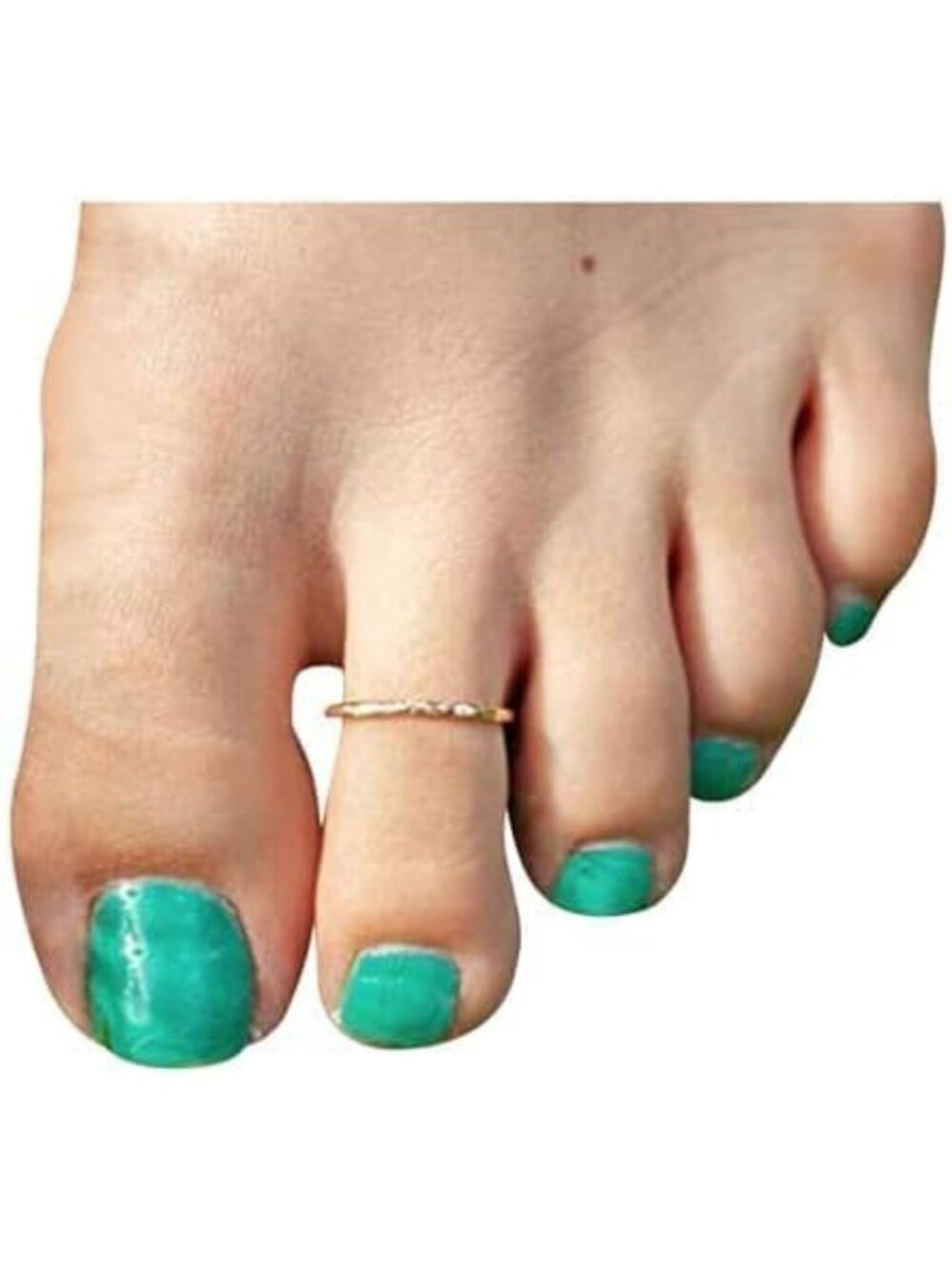Adjustable 14k Hammered Toe Ring for Women - Simple & Comfortable